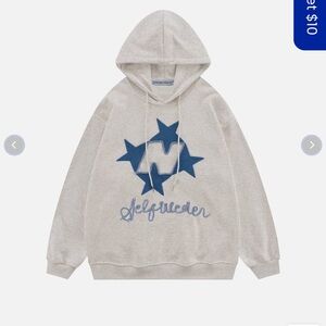 Aelfric Eden Gray Hoodie with Blue Star Design
